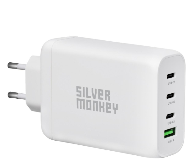 Silver Monkey Ładowarka sieciowa GaN 130W USB-C PD + USB 3.0 QC - 1065080 - zdjęcie 2